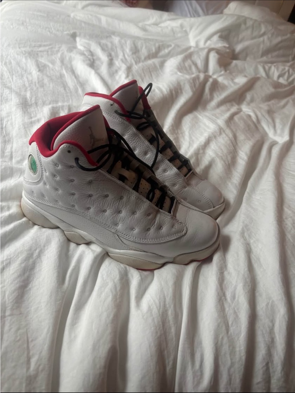 Jordan Mens White Red Black Retro 13 Basketball Shoes